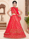 Orange Colour Exclusive Latest Designer Net Festive Wear Kids Lehenga Collection 187